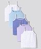 Primo Gino Cotton Elastane Knit Sleeveless Slips with Star Print Pack of 5 - Multicolor