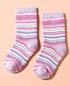 Mustang Knit Ankle Length Socks with Stripe Design - Lavender
