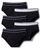 Primo Gino Cotton Knit Solid Briefs Pack Of 5 - Black