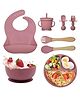 TERI BERI 6-in-1 Silicone Baby Feeding Set | Suction Plate, Bowl, Sippy Cup, Bib, Spoon & Fork | BPA Free, Food Grade, Unbreakable & Dishwasher Safe | Baby Weaning Essentials