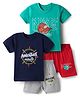 OHMS Single Jersey Knit Half Sleeves Printed T-Shirt & Shorts Set Pack of 2 - Multicolor