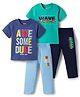 OHMS Single Jersey Knit Half Sleeves Printed T-Shirt & Lounge Pants Set Pack of 2 - Multicolor