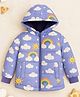 Trampoline Woven Full Sleeves Rainbow & Cloud Printed Hooded Puffer Jacket - Multi Colour
