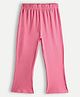 chuckleberrie Cotton Knit Flared Solid Trousers - Pink