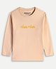 chuckleberrie Cotton Knit Full Sleeves Tuk Tuk Text Printed Light Winter Sweatshirt - Cream