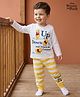 Babyhug Disney Single Jersey Knit Full Sleeves T-Shirt & Pyjama Night Suit With Winnie The Pooh Graphics - Multicolor