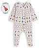Plan B Cotton Knit Christmas Theme Full Sleeves Socks Printed Sleepsuit - White