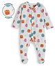 Plan B Cotton Knit Full Sleeves Abstract Face Printed Sleepsuits  - Multi Colour