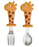 ONE AND ONLY Baby Feeding Spoon and Fork Set with Giraffe Grip