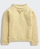 Tiny Girl Woven Full Sleeves  Floral Applique Detailed &  Stone Embellished Light Winter Sweatshirt - Light Mustard