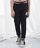 CRIMSOUNE CLUB Cotton Woven Solid Track Pants - Black