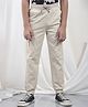 CRIMSOUNE CLUB Cotton Woven Solid Track Pants - Beige