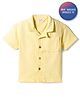 Bonfino 100% Cotton Woven Drop Shoulder Half Sleeves Club Resort Collar Oversized Shirt - Yellow