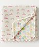 Polka Tots 100%  Cotton Muslin Dual Printed Blanket with Flannel Core - Rainbow and Bubble Print