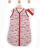 Polka Tots 100% Cotton Sleeping Bag with Cap - Baby Love Print - Red