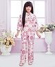 TINY BABY Woven Three Fourth Sleeves Celestial Printed Coordinating Top & Pants Set - Pink