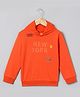 BYB Premium Cotton Knit Full Sleeves New York Text Printed Hooded Sweatshirt - Orange