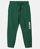 BYB Premium Cotton Knit Ready Set Go Text Printed Trackpant -  Green