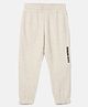 BYB Premium Cotton Knit Urban City Text Printed Trackpant - Ecrue Melange