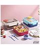 Flaze Leak Proof Bento Lunch Box with Bowl & Spoon, Tiffin Box with Removable Inner Plate for Women & Men, 3 Compartment, Assorted Colour- PACK OF - 1 - ( COLOR MAY VARY )