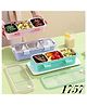 Flaze 3 Compartment Lunch Box for Fruits, Snacks ,Leak-Proof Lid, Stainless Steel Tiffin Box, Pastel Colors ,Snack Box - Customized Tiffin- PACK OF 1 - ( COLOR MAY VARY )