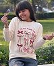 Nap Chief Cotton Knit Full Sleeves In My Bows Era Text Printed Light Winter Sweatshirt - Off White