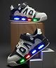 FEETWELL SHOES Colour Blocked Abstract Designed Velcro Closure LED Shoes - Black