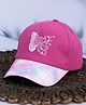 DukieKooky Floral & Butterflies Embroidered Glittered Baseball Cap - Purple - Circumference 54 Cm