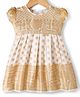 Bhartiya Paridhan Silk Woven Half Sleeves Ethnic Dress with Foil Print - Cream