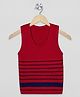 The Sandbox Clothing Co Cotton Knit Sleeveless Striped Sweater - Red