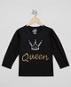 The Sandbox Clothing Co Cotton Knit Full Sleeves Queen Text Printed Tee - Black