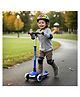 R for Rabbit Road Runner Jazz Scooter Smart Fold 3 Wheel Skate | 4 Level Height Adjustable Handle with Led PU Wheels & Brake | BIS Certified - Blue & Black