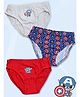 Yellow Bee Cotton Pack Of 3 Marvel Avengers Captain America Featuring Character Printed Mid Rise Briefs - Multi Colour