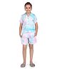 Barbie by Tiny Girl Woven Half Sleeves Tie & Dye Coordinating Night Suit Set - Blue