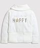 Tiny Girl Woven Full Sleeves You Make Me Happy Text Glitter Detailed Light Winter Sweatshirt - Off White