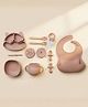 BabyStreet Silicone Suction Feeding Luxe Set Mess Free Self Feeding Non Toxic FDA Approved Non Slip Blush Pack of 7