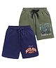 Parrot Crow Cotton Knit Pack Of 2 Rules & Hero Text Printed Shorts - Navy Blue & Green