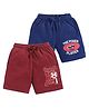 Parrot Crow Cotton Knit The Power Player & Play To Win Text Printed Shorts - Royal Blue & Maroon