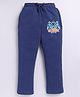 Parrot Crow Cotton Knit The Original Text Printed Joggers - Royal Blue