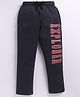 Parrot Crow Cotton Knit Explorer Text Printed Track Pants - Black
