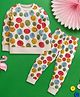 Nino Bambino Cotton Rib Knit Full Sleeves Rocket Plane & Boat Printed Winter Sweatshirt & Joggers Set - Multi Colour