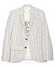 Charchit Cotton Blend Woven Full Sleeves Geometric Printed Blazer With Tee Set - Dark Grey