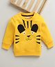 BUMZEE Knit Full Sleeves Tiger Ear Applique Detailed & Printed Light Winter Sweatshirt - Yellow