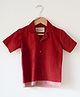 Love the World Today Cotton Woven Half Sleeves Solid Shirt - Red