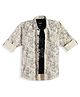 CAVIO Cotton Woven Full Sleeves Abstract Printed Shirt With Tee - Black