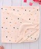 Simply Interlock Knit Towel With Animal Print L 82 x B 79 cm - Peach