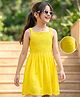 Pine Kids 100% Cotton Woven Sleeveless Frock With Floral Embroidery - Yellow
