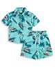 JusCubs Cotton Woven Half Sleeves Vehicle Printed Coordinating Shirt & Shorts Set - Green