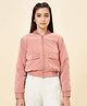 Pantaloons Junior Woven Full Sleeves Solid Bomber Jacket - Peach