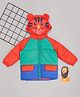 Pantaloons Junior Woven Full Sleeves Color Blocked & Animal Designed Hooded Jacket - Multi Colour